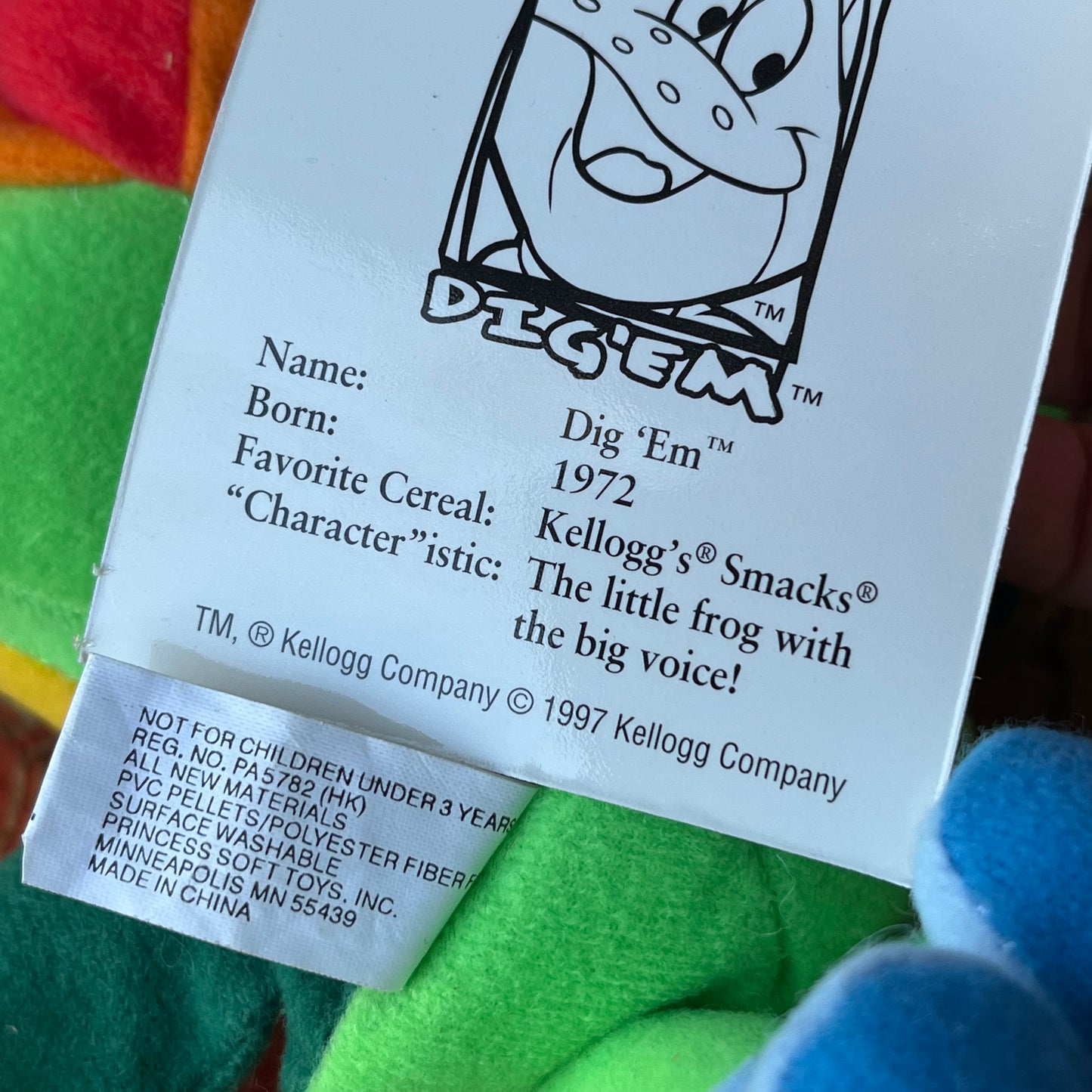 【USA vintage】Kellogg’s Bean Bag Plush Dig’Em