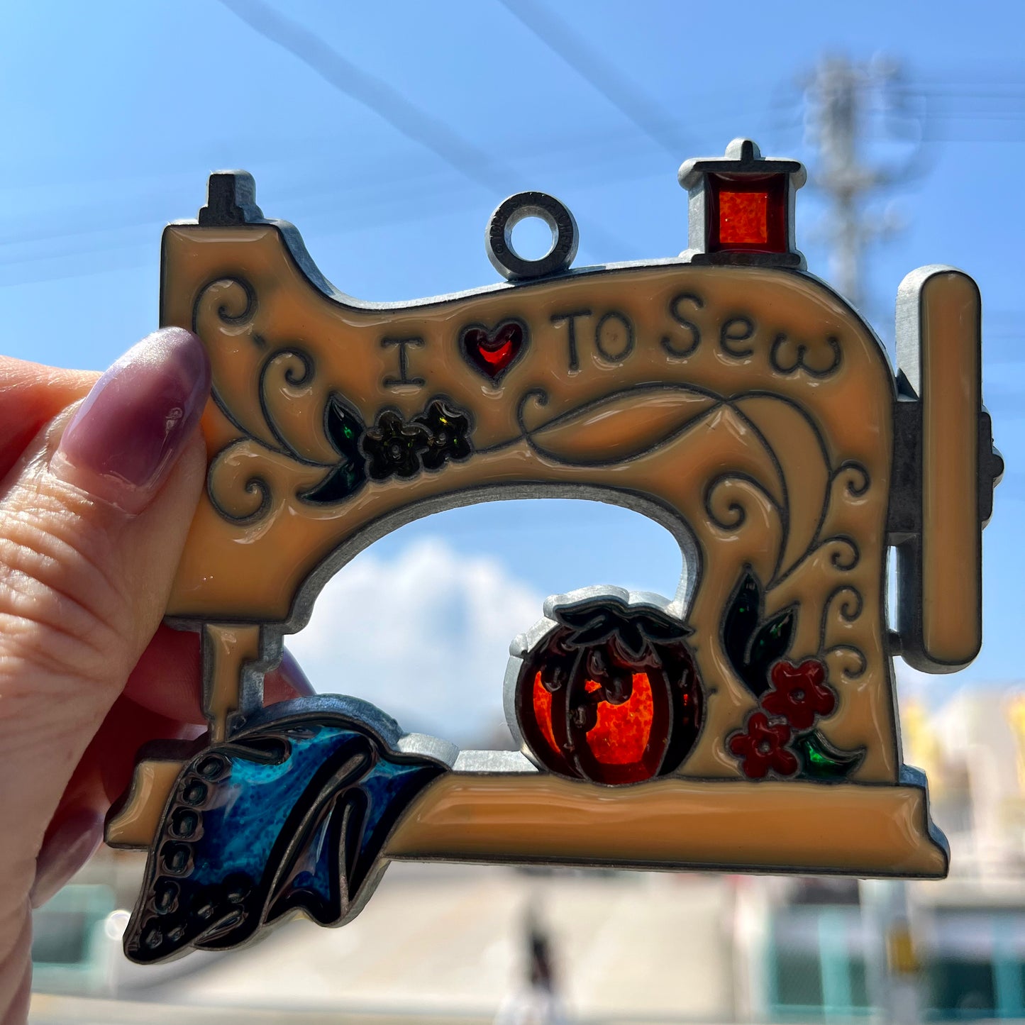 【USA vintage】stained glass I love to sew