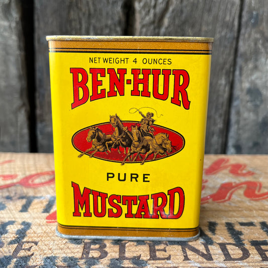 【USA vintage】BEN-HUR Mustard Tin Can(Yellow)