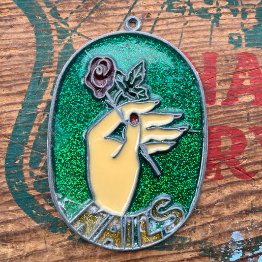 【USA vintage】stained glass ornament NAILS