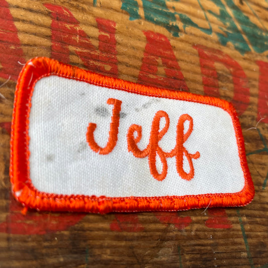 【USA vintage】Name Tag Patch Jeff