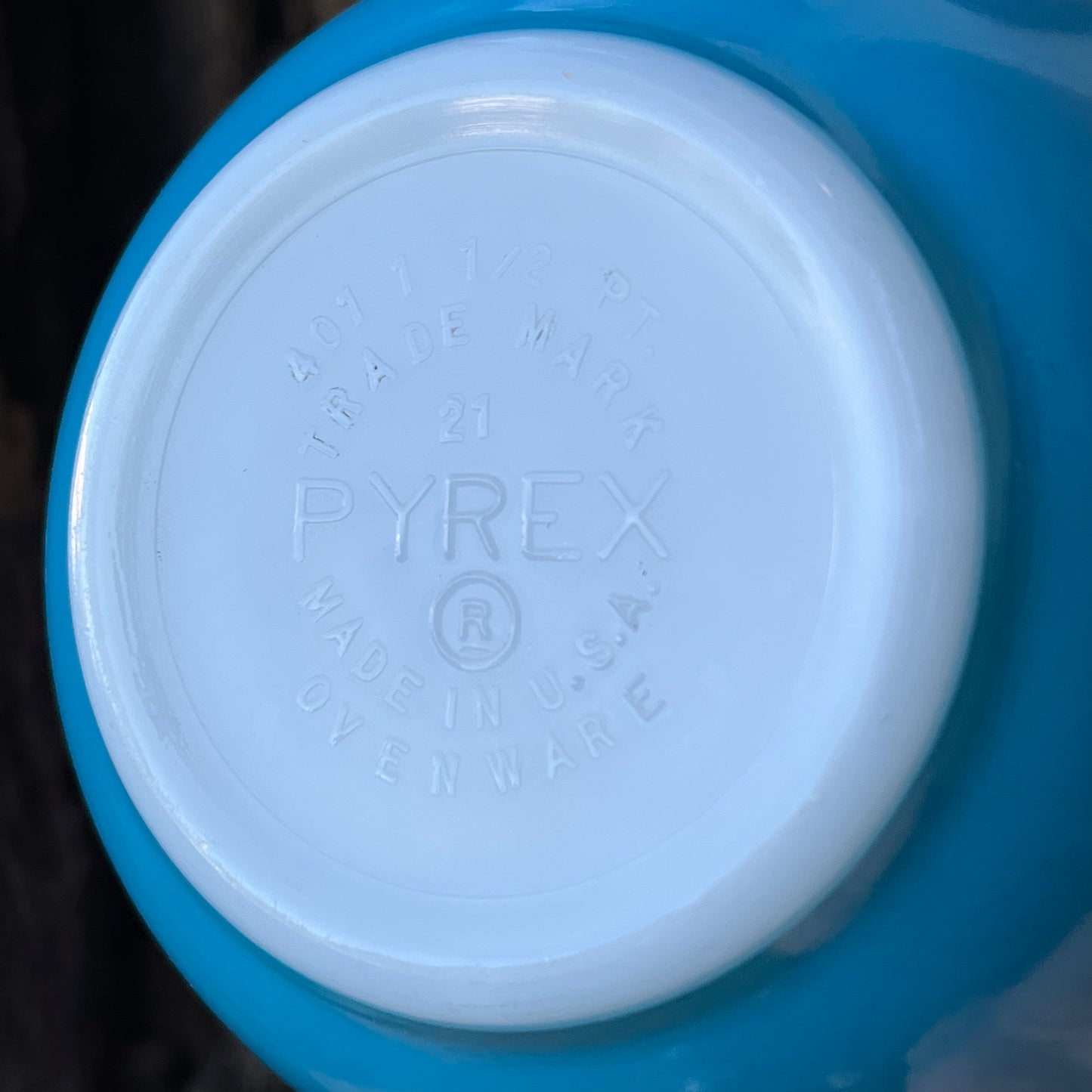 【USA 60s】Old PYREX Mixing Bowl Blue