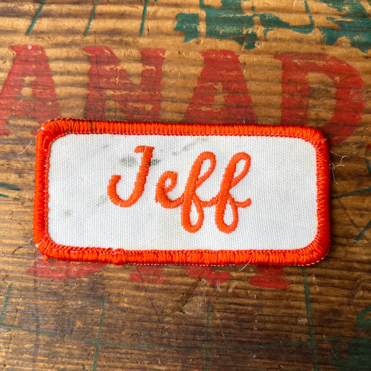 【USA vintage】Name Tag Patch Jeff