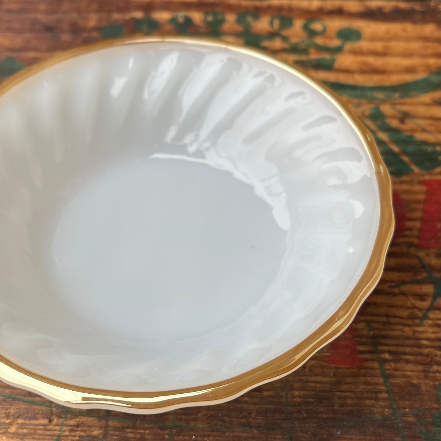【USA vintage】Anchor Hocking White Shell Desert Bowl