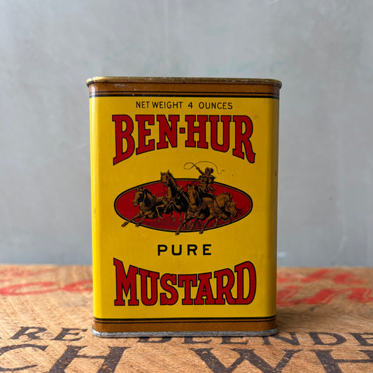 【USA vintage】BEN-HUR Mustard Tin Can