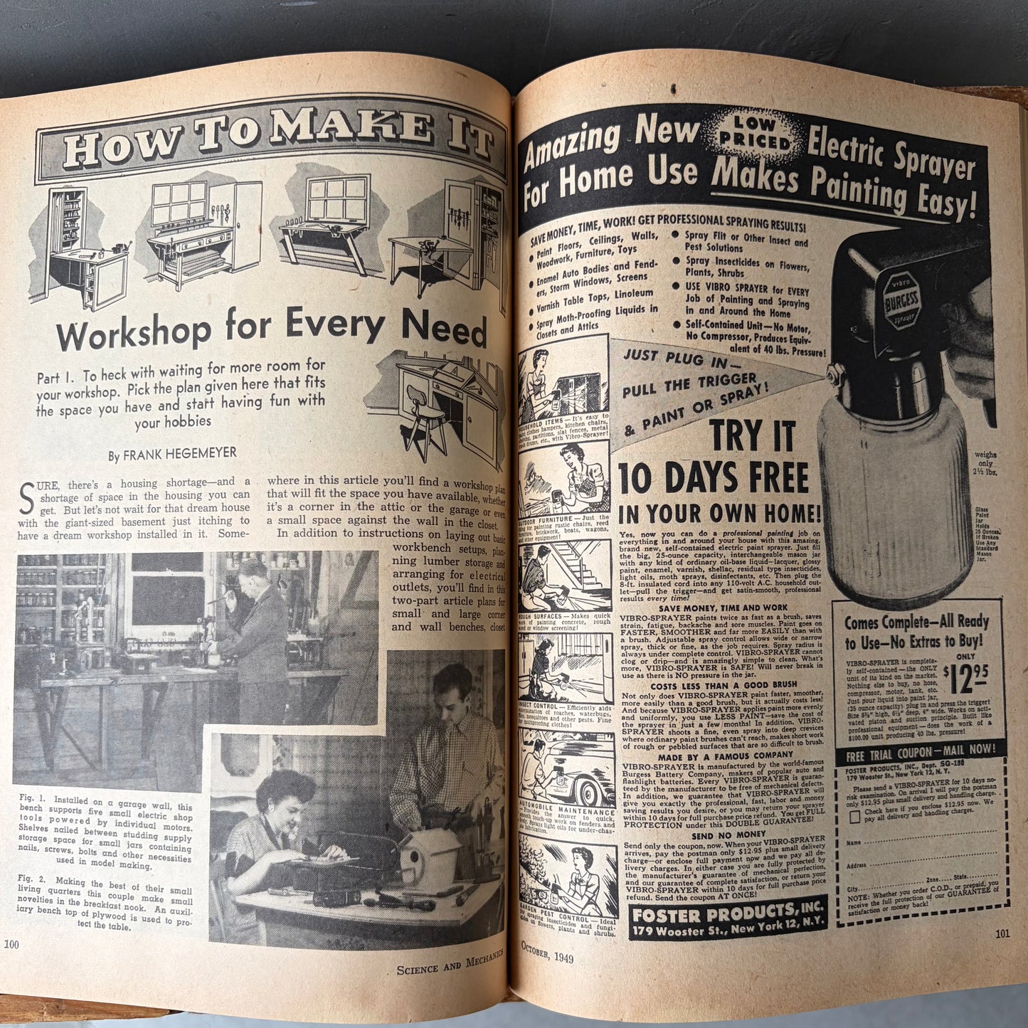 【USA vintage】Science and Mechanics Magazine 1949/October
