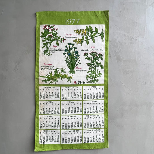 【USA vintage】1977 Fabric Calendar