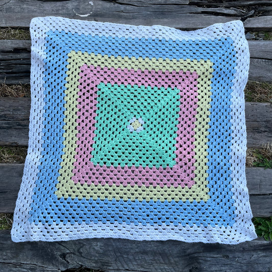 【USA vintage】granny blanket Pastel Square