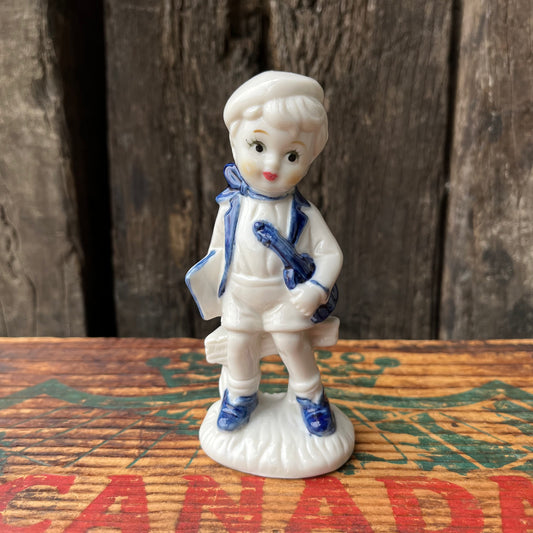 【USA vintage】Holland Delft Boy with the violin