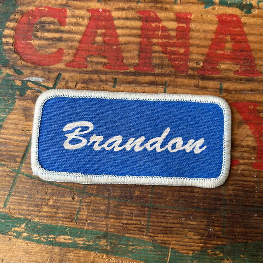 【USA vintage】Name Tag Patch Brandon