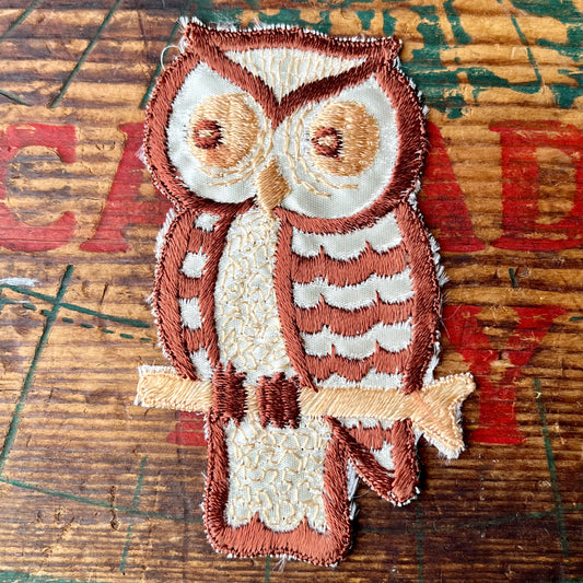 【USA vintage】ワッペン Owl brown