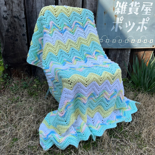 【USA vintage】Granny Blanket Pastel Green