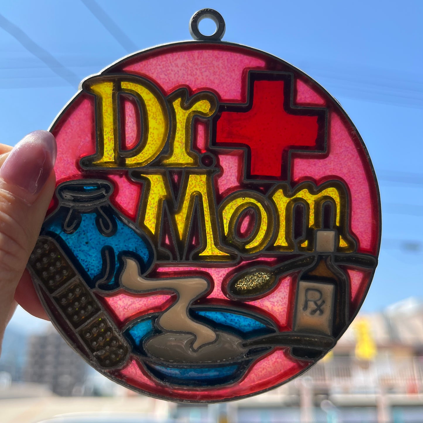 【USA vintage】stained glass Dr. Mom