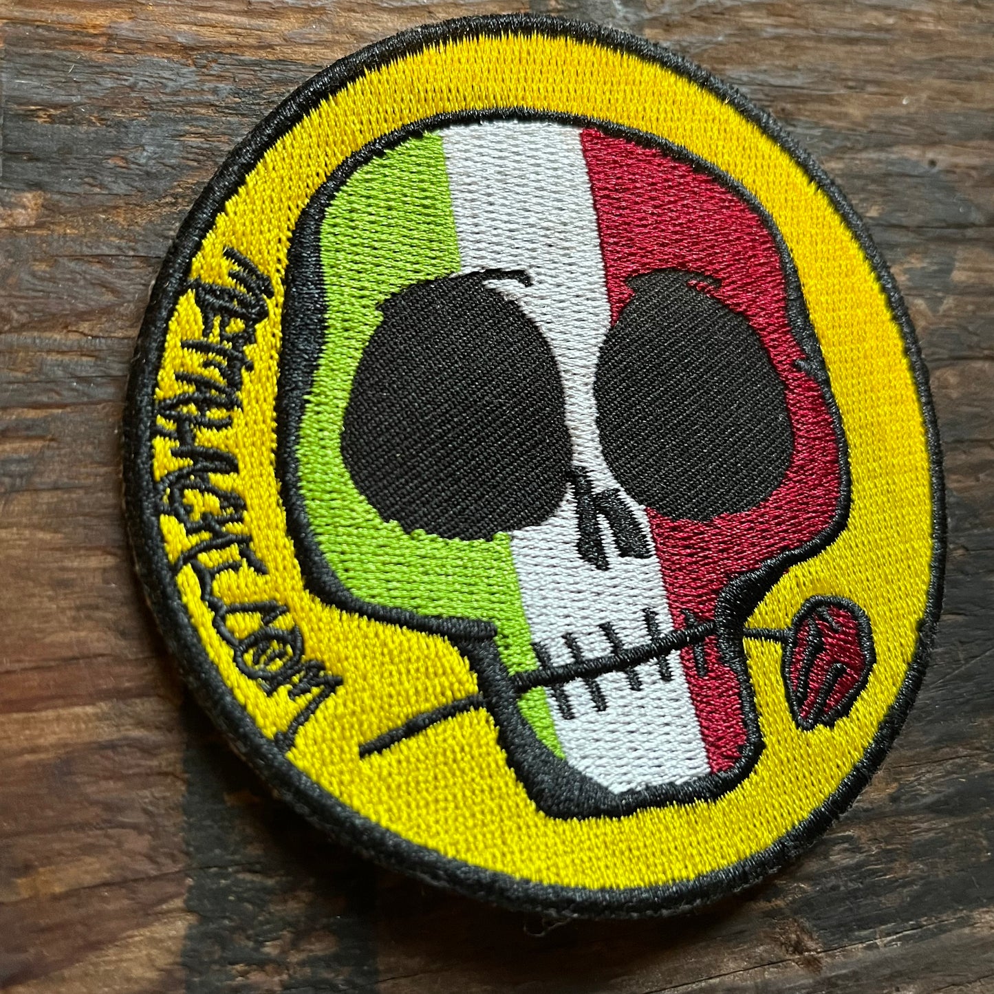 【USA vintage】ワッペン Dia de muertos スカル メキシコカラー