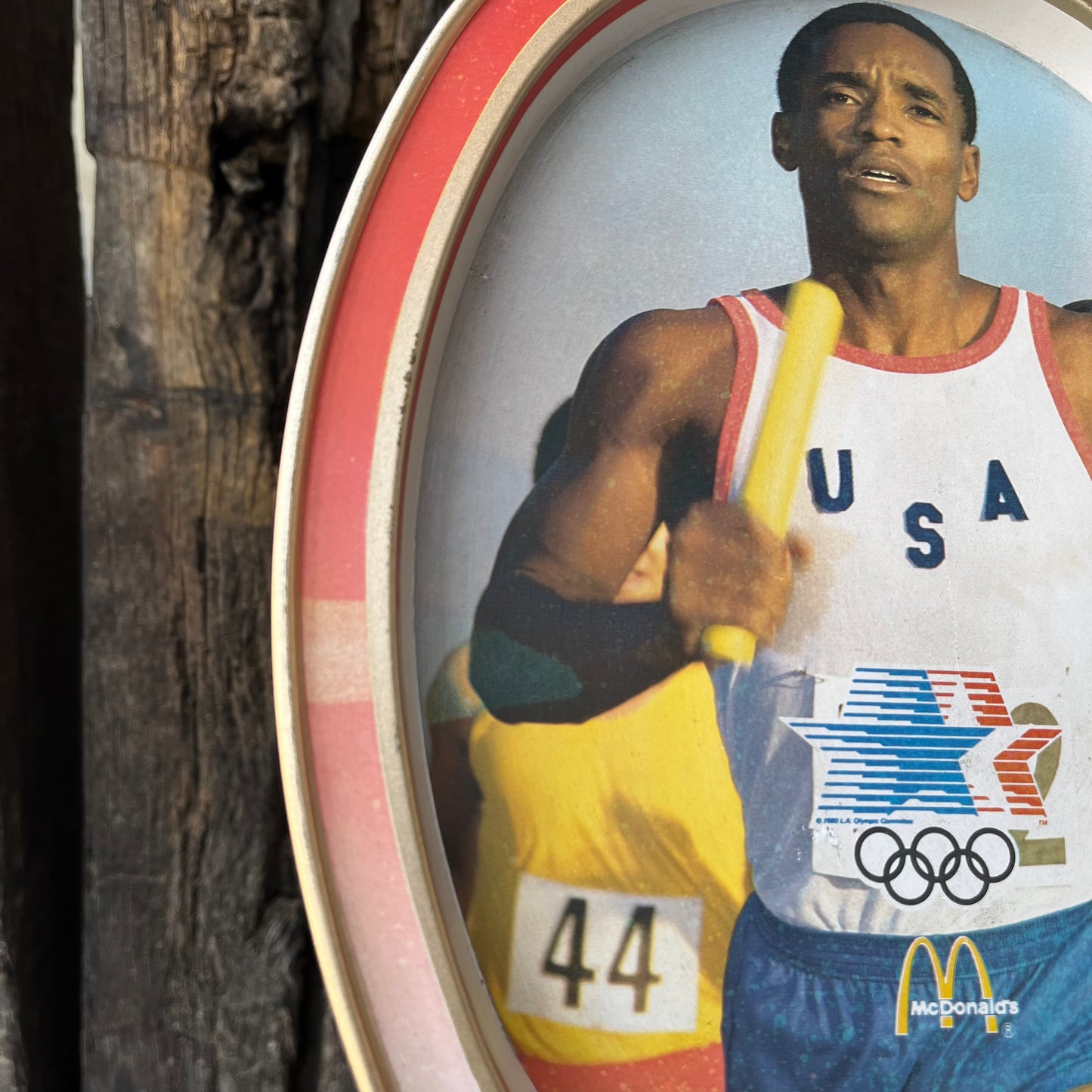 【USA vintage】80s Los Angeles Olympic × McDonald Oval Tin Plate (Run)