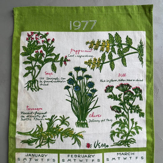【USA vintage】1977 Fabric Calendar