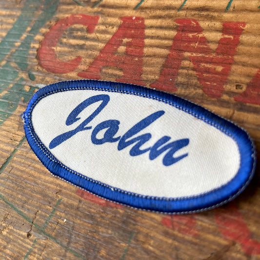 【USA vintage】Name Tag Patch John