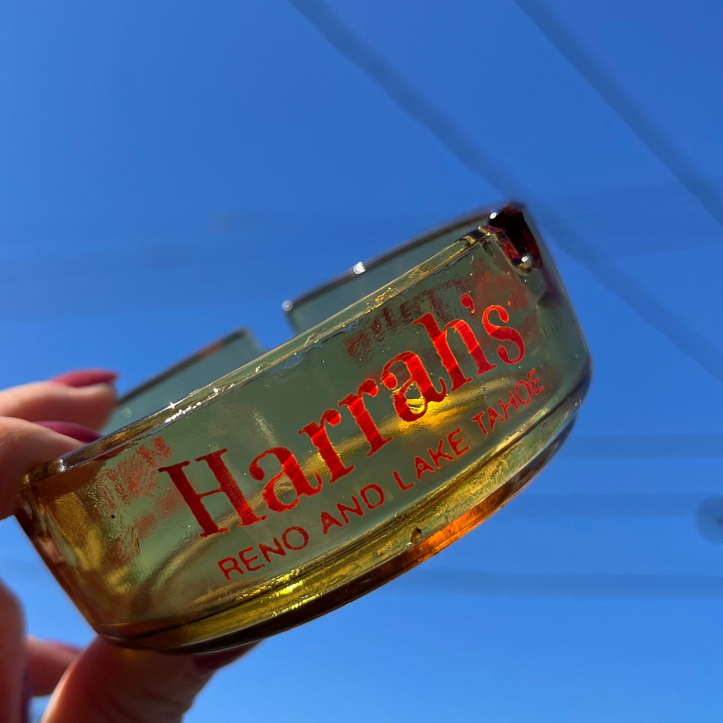 【USA vintage】Harrah’s Casino Ashtray (Amber)