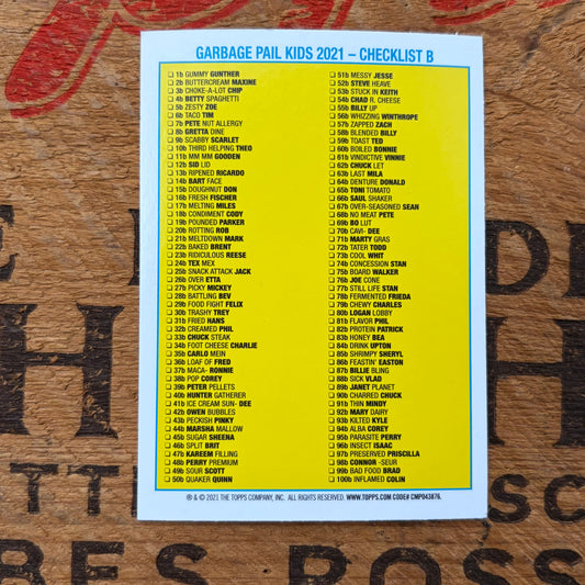 【USA vintage】Garbage Pail Kids PRESERVED PRISCILLA Trading Card Sticker