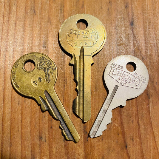 USA アメリカ ビンテージ 雑貨 鍵 3本セット キー アンティーク ②