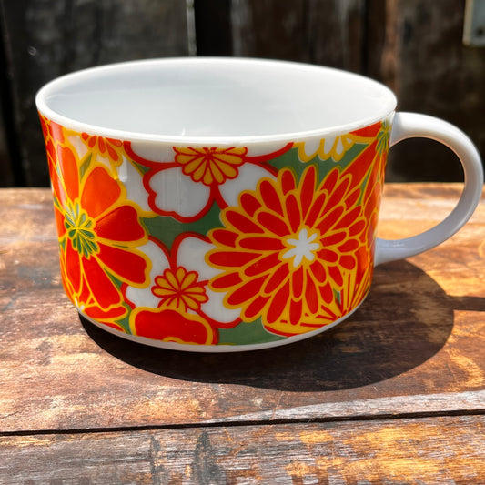 【USA vintage】花柄スープマグ