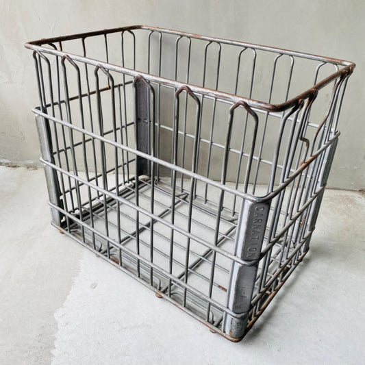 【USA vintage】iron wire basket 鉄 カゴ ①