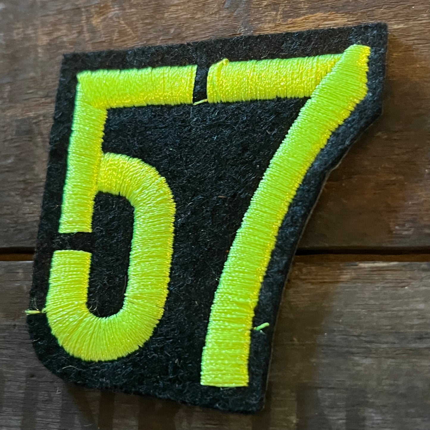 【USA vintage】ワッペン 57 きみどり 蛍光イエロー