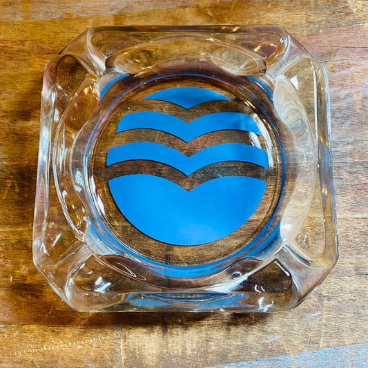 【USA vintage】灰皿 波 ブルー