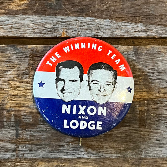 【USA vintage】缶バッジ Nixon & Lodge 大統領選挙