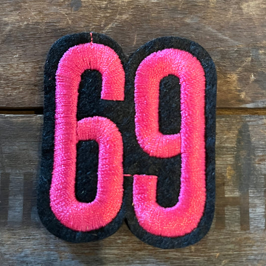 【USA vintage】ワッペン 69 ピンク
