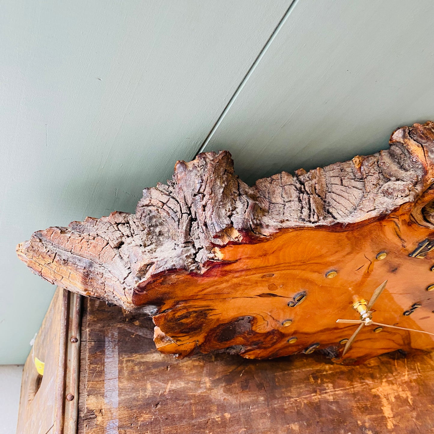 【USA vintage】wood wall clock 掛け時計