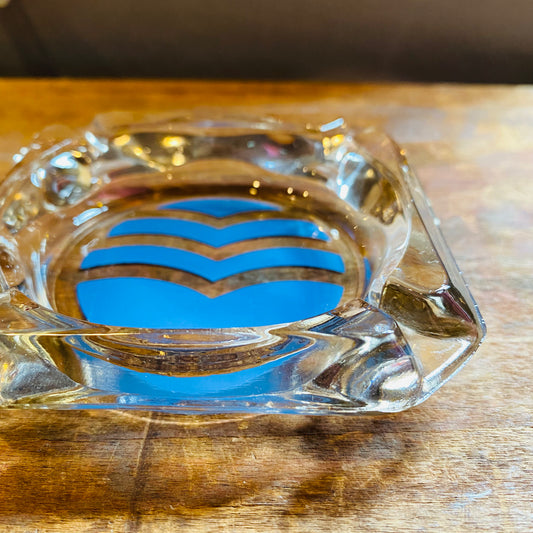 【USA vintage】灰皿 波 ブルー