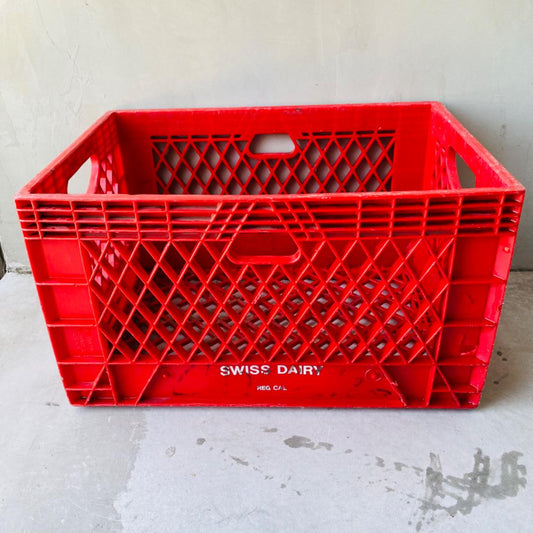 【USA vintage】milk crate コンテナ レッド