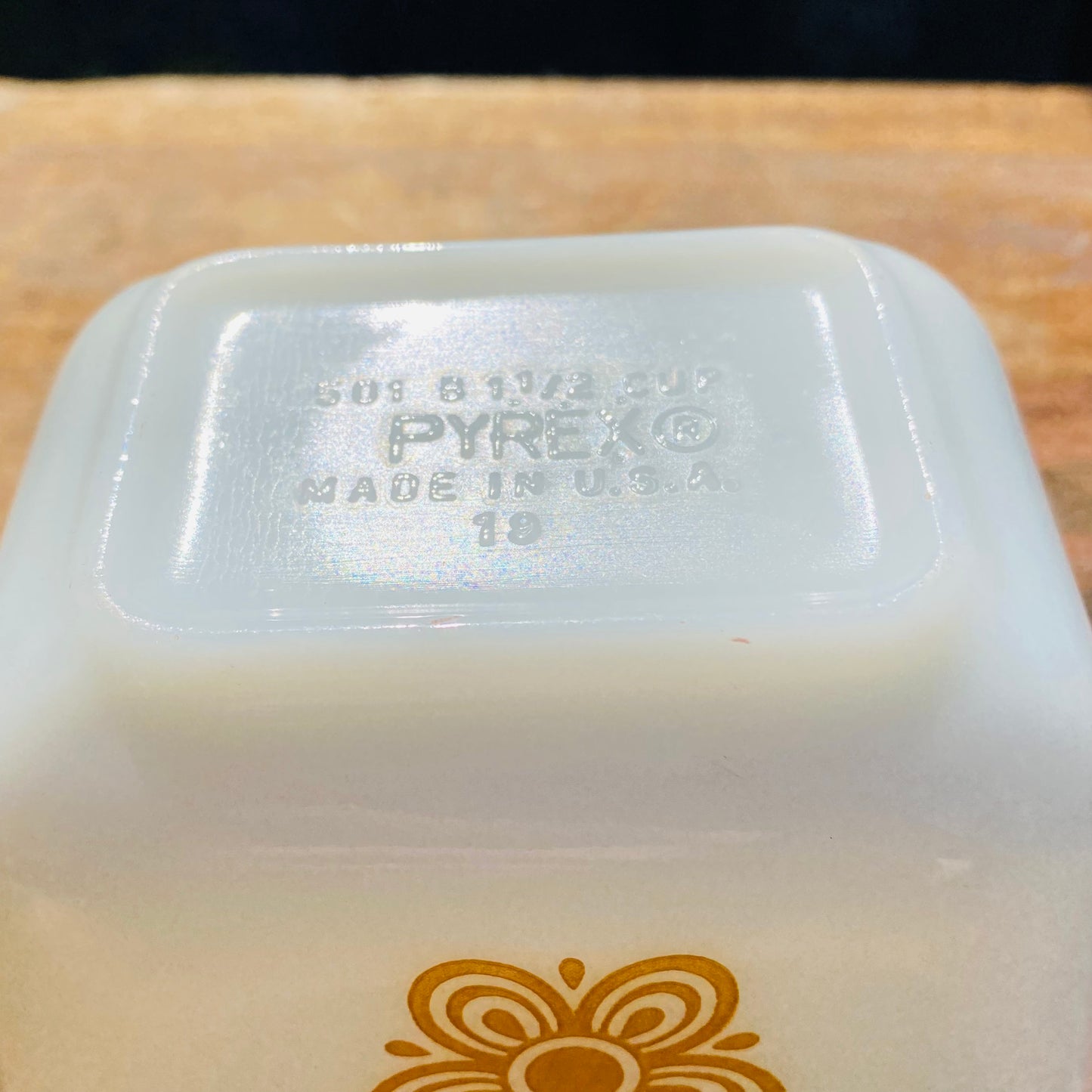 【1960s-1970s USA vintage】PYREX レフリジレーター バタフライゴールド