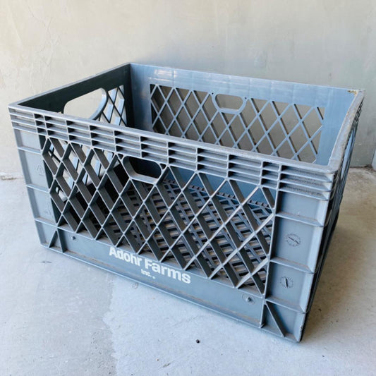 【USA vintage】milk crate コンテナ グレー