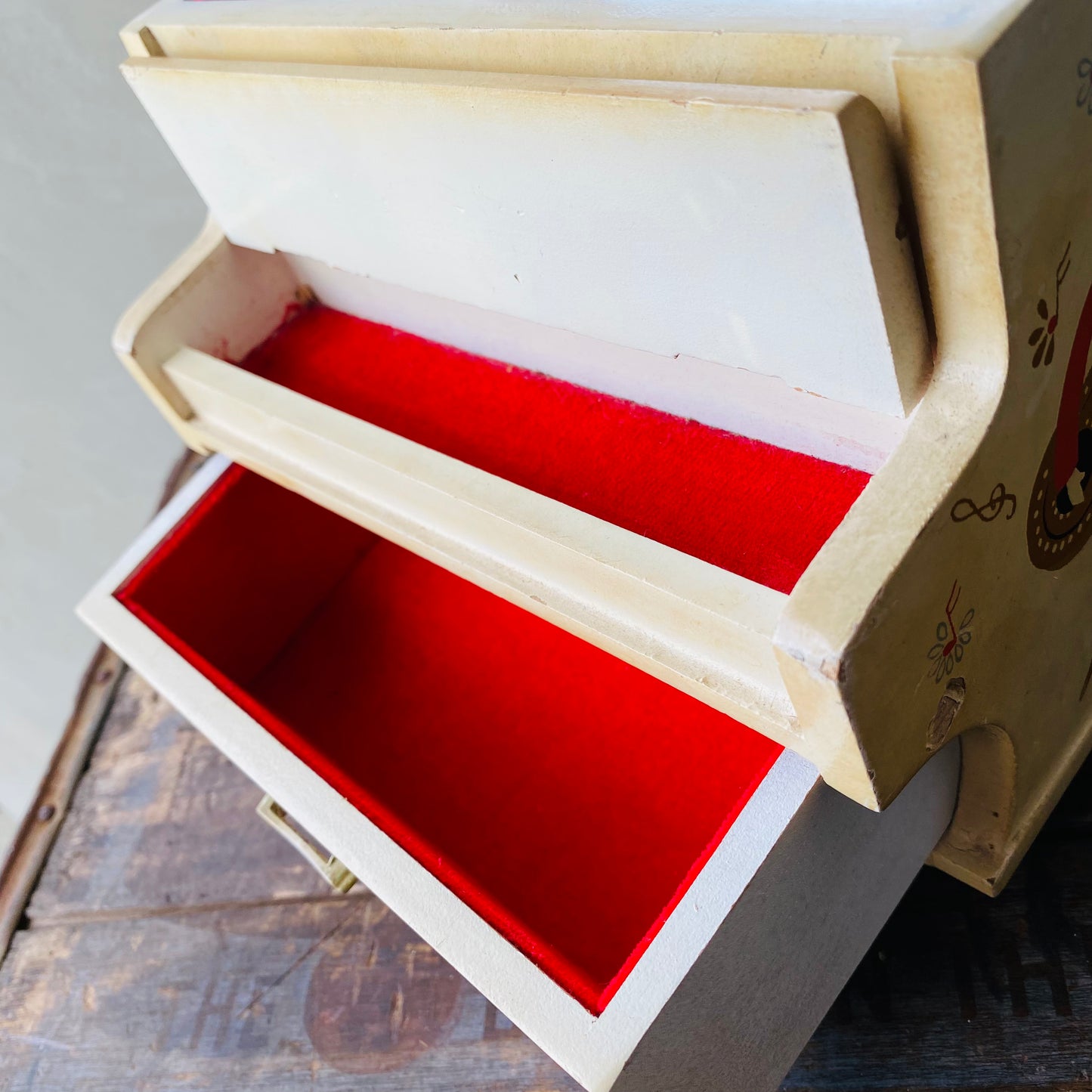 【JPN vintage】MELE ピアノ型 オルゴール付 ジュエリーボックス