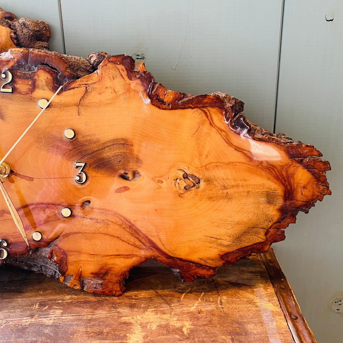 【USA vintage】wood wall clock 掛け時計