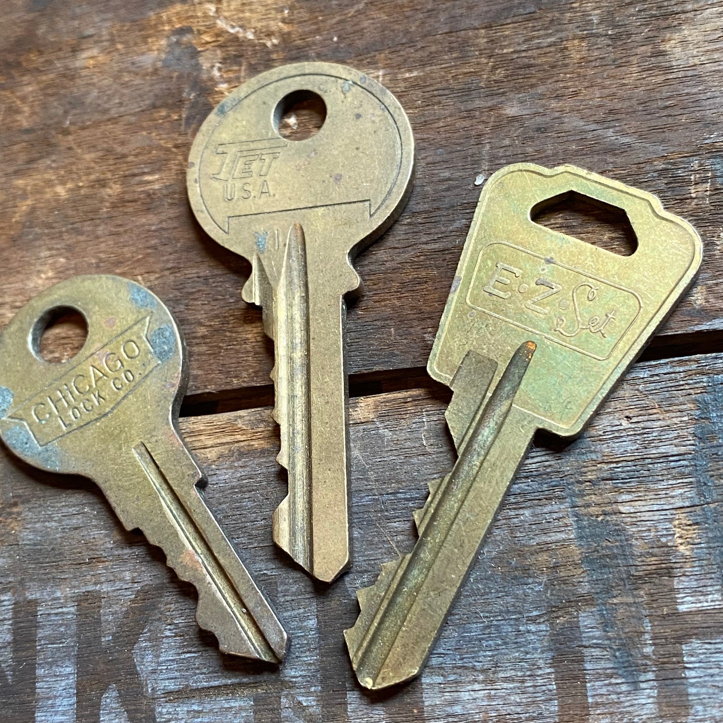 【USA vintage】鍵3本セット キー アンティーク ⑤