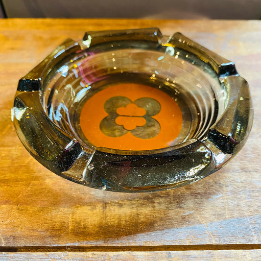 【USA vintage】灰皿 花 オレンジ