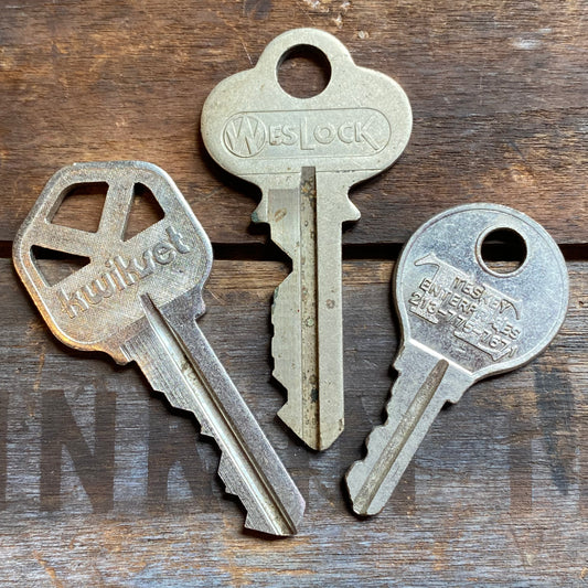 【USA vintage】鍵3本セット キー アンティーク ①