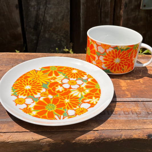 【USA vintage】花柄プレート