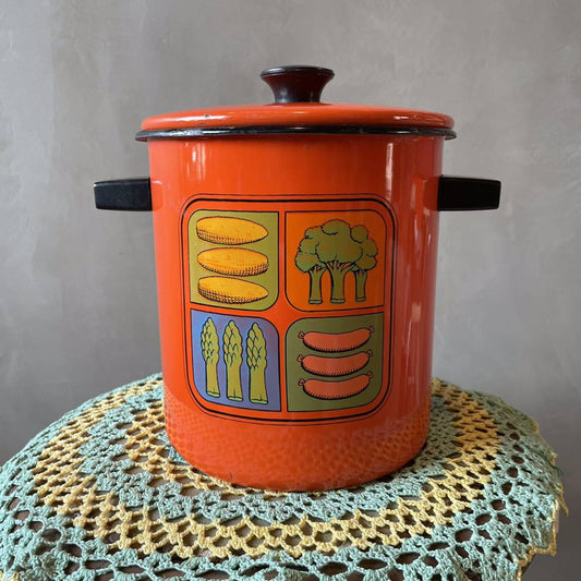 【vintage】ホーロー スチーマーポット