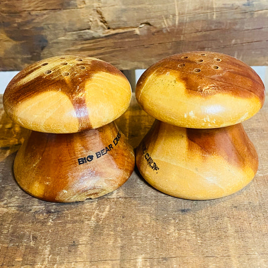 【USA vintage】ソルトアンドペッパー S&P 木製 きのこ