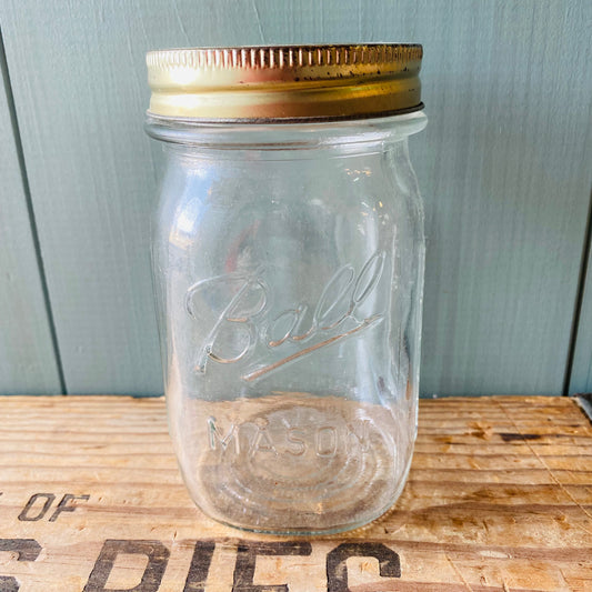 【USA vintage】Ball メイソンジャー ガラスジャー 瓶 クリア
