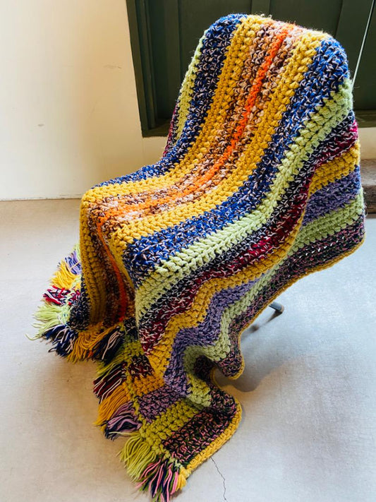 【1970s USA vintage】グラニーブランケット カラフル