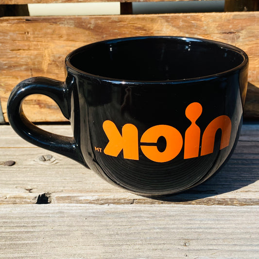 “nick” スープマグカップ 黒×オレンジ