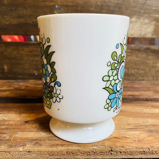 【1970s vintage】マグカップ 蝶と花 ブルー