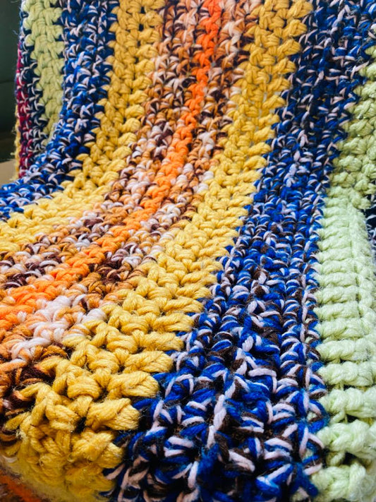 【1970s USA vintage】グラニーブランケット カラフル