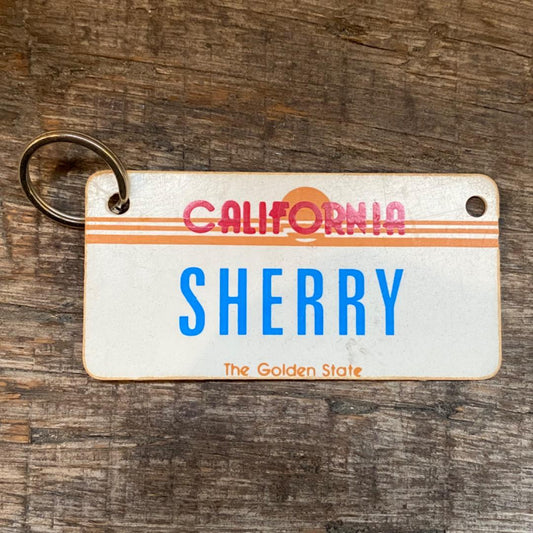 【1980s USA vintage】ネームプレート キーホルダー SHERRY