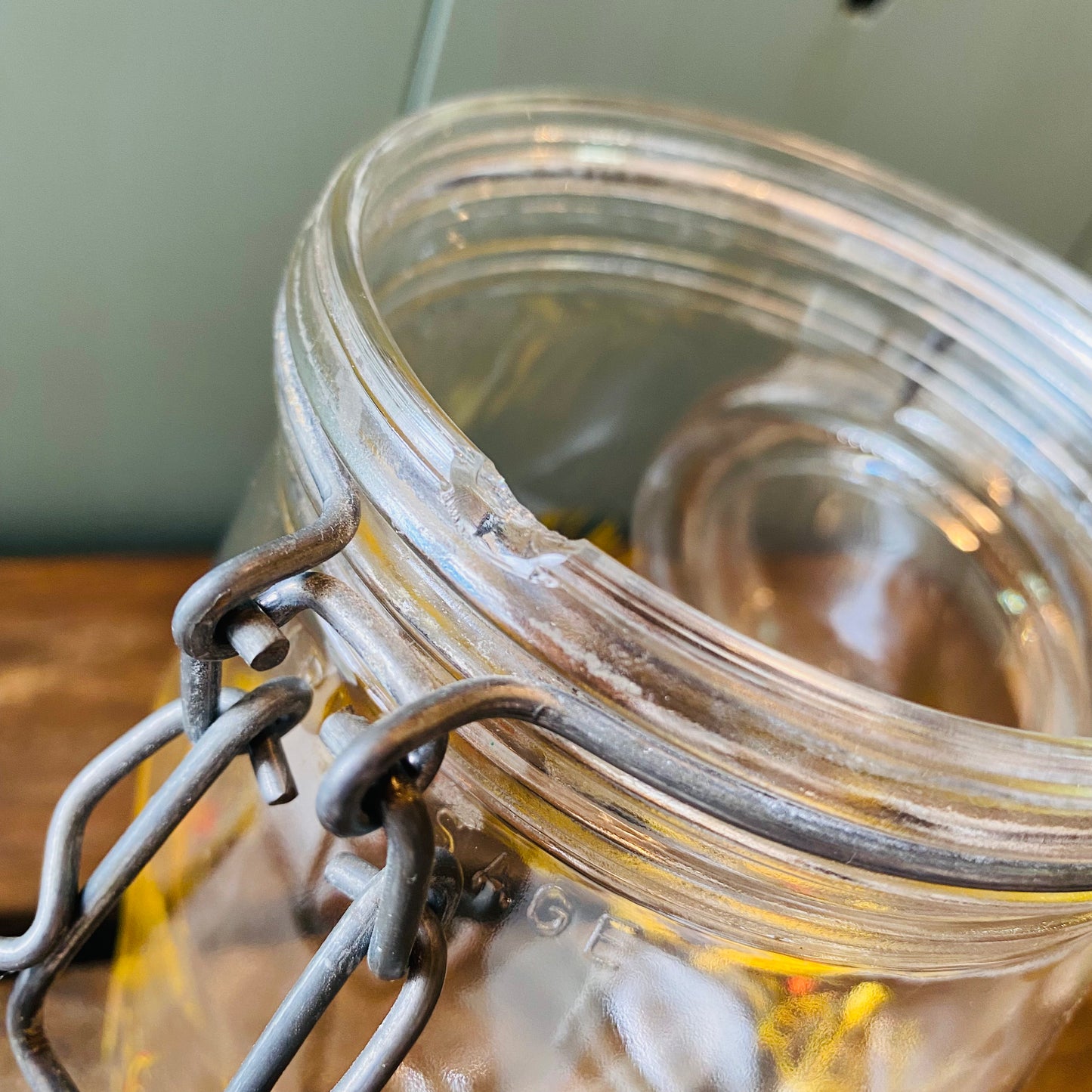 【1970s vintage】ARC フランスガラス キャニスター 小麦